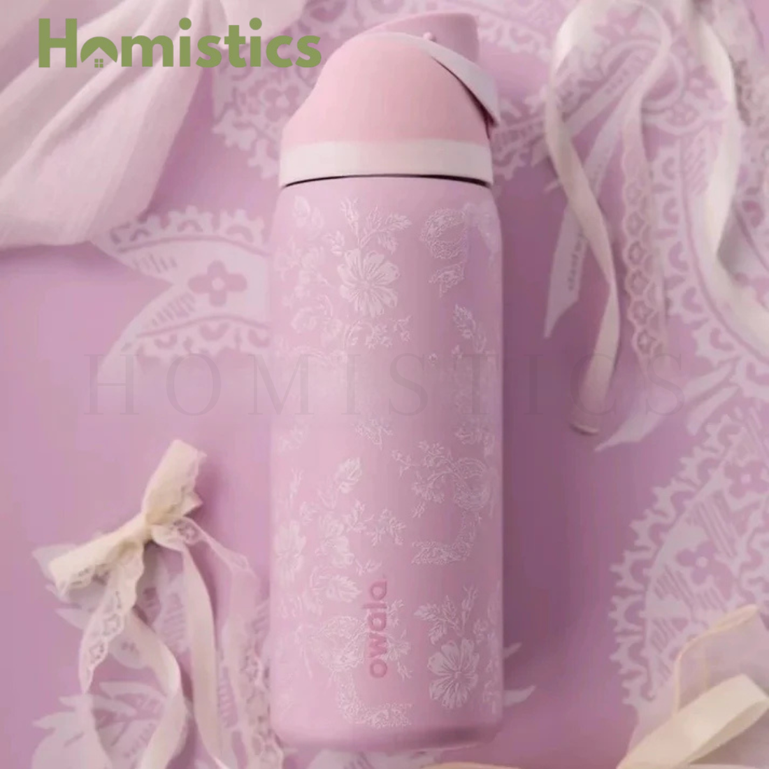 Owala FreeSip® Water Bottle - 32oz | Ribbon Toile