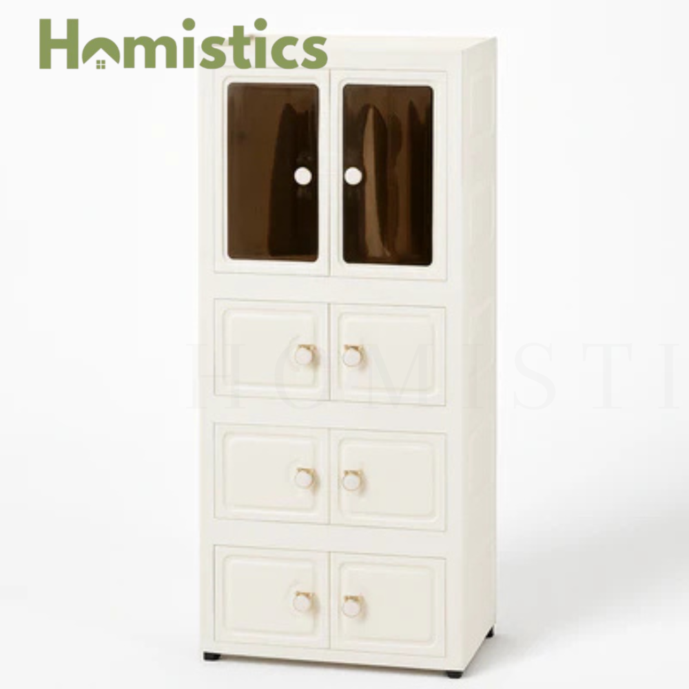 Foldable Dustproof Multi-layer Plastic Storage Cabinet