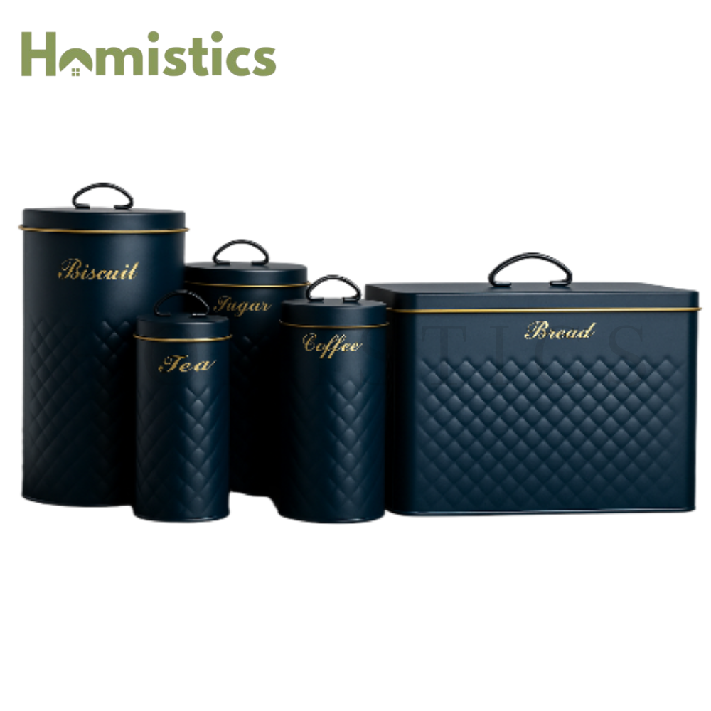 5 Pcs Metal Kitchen Jar Set