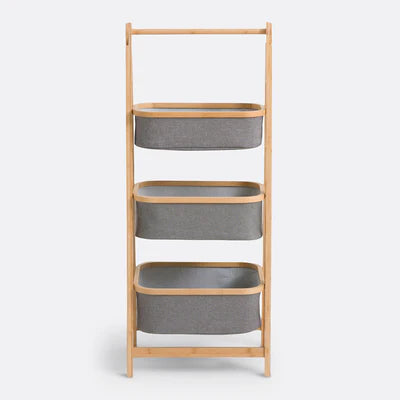 A-Frame Laundry Hamper With Shelf-Natural - 3 Layers