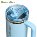  Stanley x Messi Striker Blue tumbler ergonomic handle design